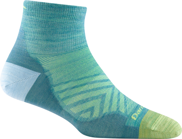 Women's Quarter Run Ultra-Lightweight Running Socks (Aqua)