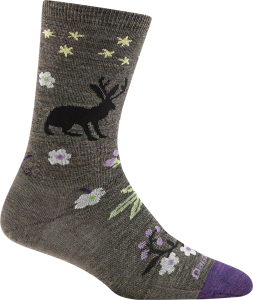 ZZ-NA_Women's Crew Folktale Lightweight Lifestyle Socks (Taupe)