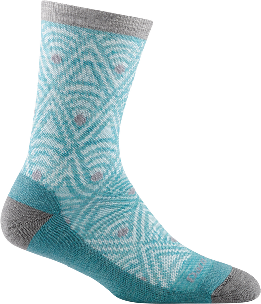 ZZ-NA_Women's Crew Deco Lightweight Lifestyle Socks (Aqua)