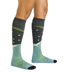 Women's Over-The-Calf Aurora Lightweight Ski & Snowboard Socks (Aqua)