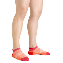 Women's No Show Tab Run Ultra-Lightweight Running Socks (Coral)