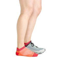 Women's No Show Tab Run Ultra-Lightweight Running Socks (Coral)