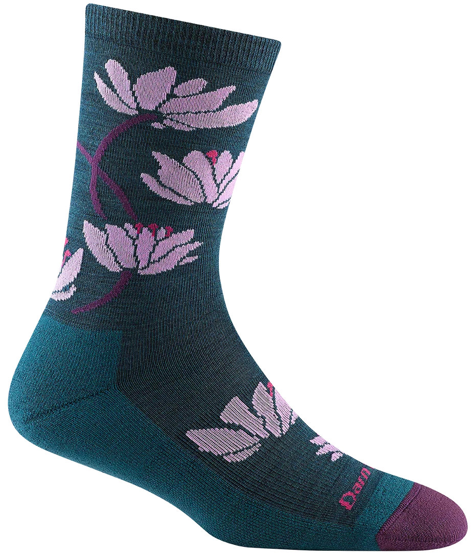 Women's Crew Lillies Lightweight Lifestyle Socks (Dark Teal)