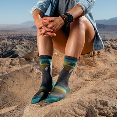 Women's Micro Crew Sunset Ledge Lightweight Hiking Socks (Taupe)