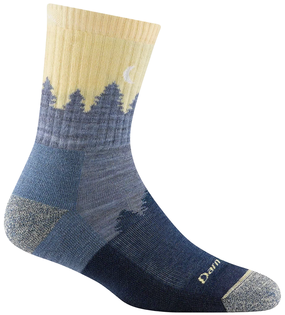 Women's Micro Crew Treeline Midweight Hiking Socks (Light Denim)