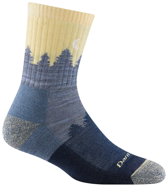 Women's Micro Crew Treeline Midweight Hiking Socks (Light Denim)