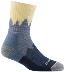 Women's Micro Crew Treeline Midweight Hiking Socks (Light Denim)