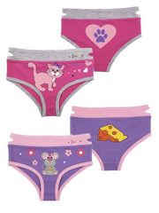 Girl's Kitty & Mouse Briefs (2 Pack)