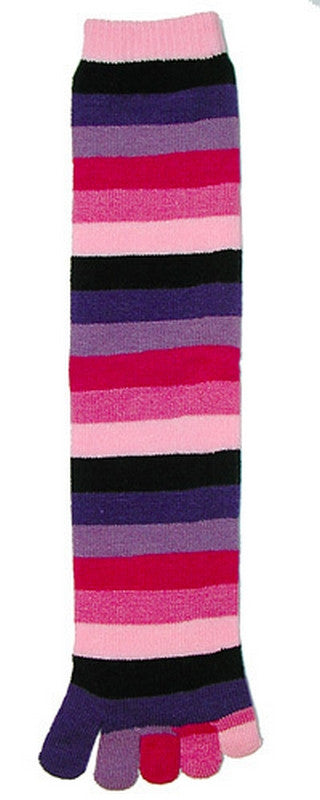 Kid's Toe Socks Pink Rainbow Crew – Purple Doorknob