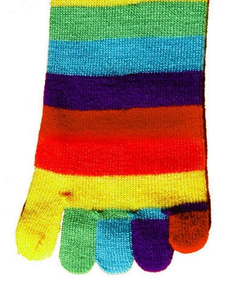 Kid's Toe Socks Rainbow Crew