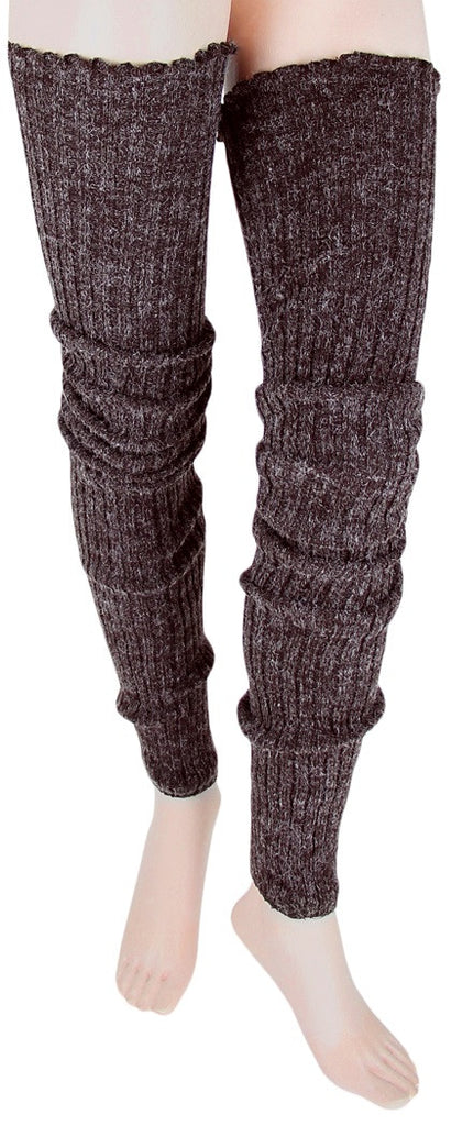 Women's Super Long Cable Knit Leg Warmers (Black) – Purple Doorknob