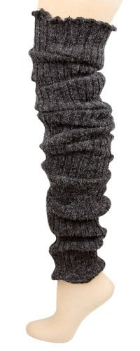 Women's Super Long Cable Knit Leg Warmers (Charcoal)