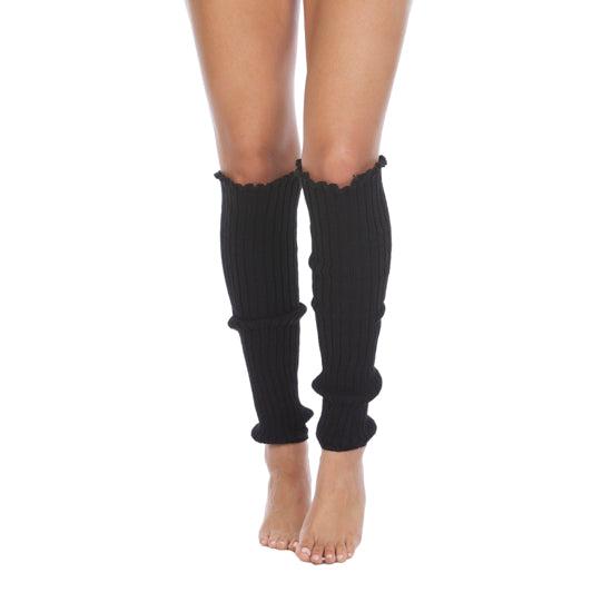 Women's Cable Knit Leg Warmers (Black)