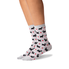 ZZNA_Women's Scottie Dogs And Hearts Crew (Gray)
