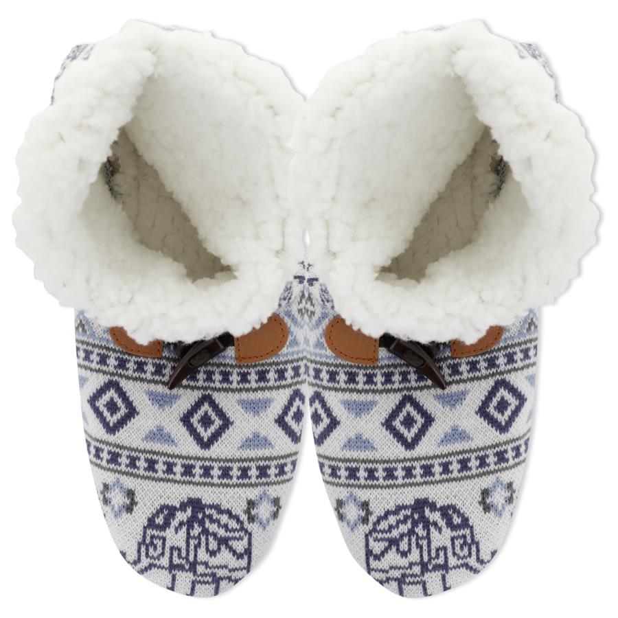 ZZNA_Women's Elephant Fairisle Slippers (Ivory)