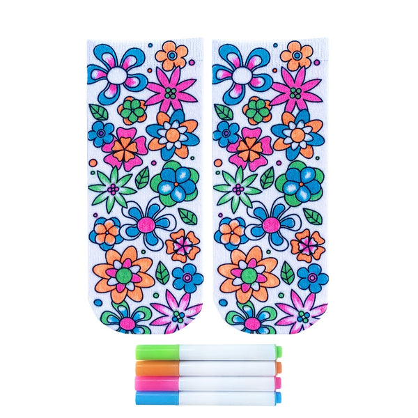 Coloring Flower Party Ankle