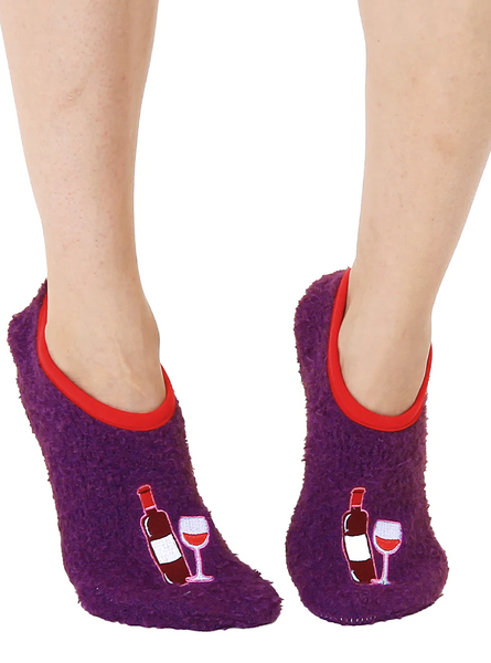 Fuzzy Wine Slippers