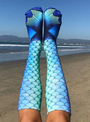 Blue Mermaid Knee High