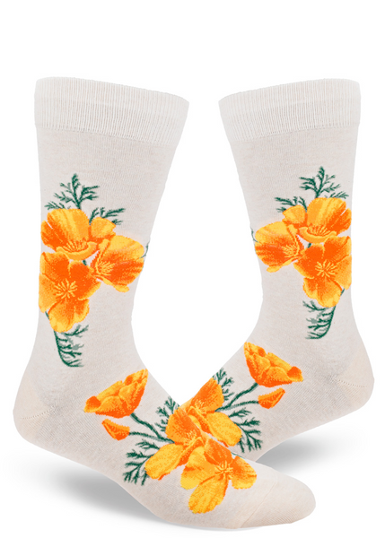 Men's California Poppy Crew (Heather Cream)