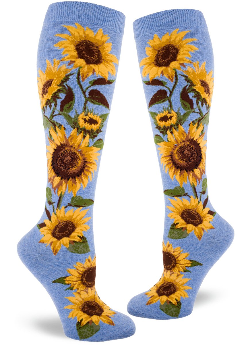 Women's Sunflower Knee High (Heather Cornflower)