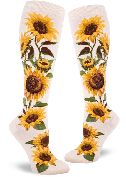 Women's Sunflower Knee High (Heather Cream)