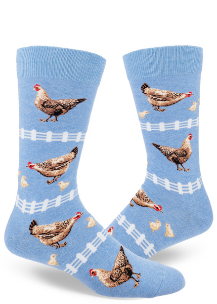 Men's Chicken Crew (Heather Cornflower)