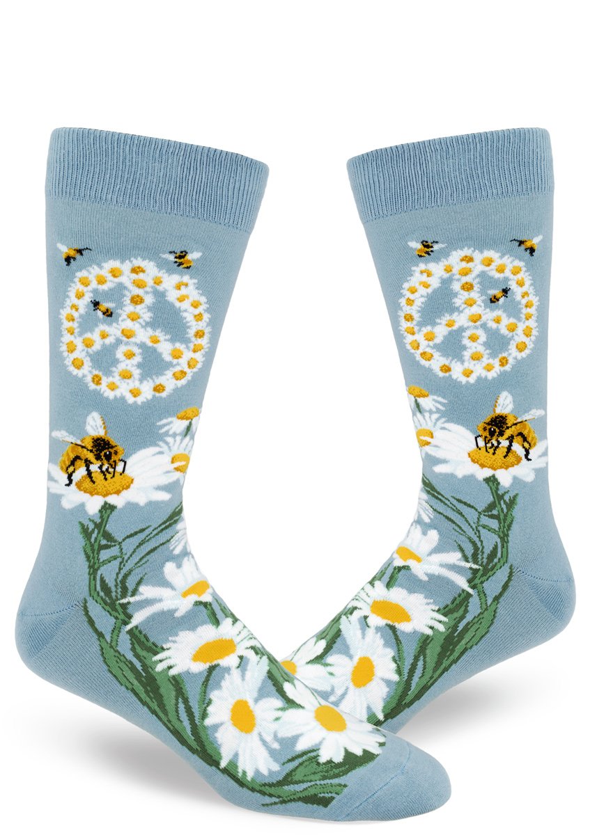 Men's Give Bees A Chance Crew (Slate Blue)