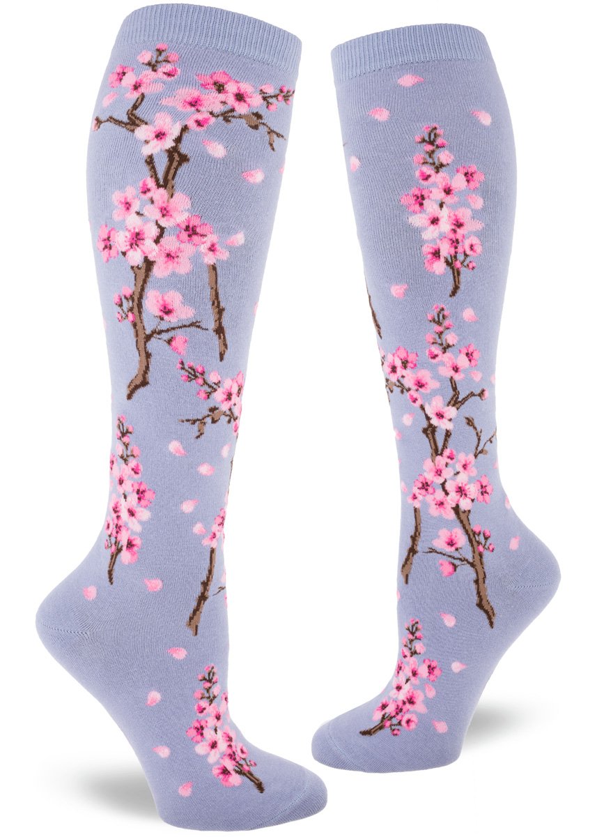 Women's Cherry Blossom Knee High (Lilac)