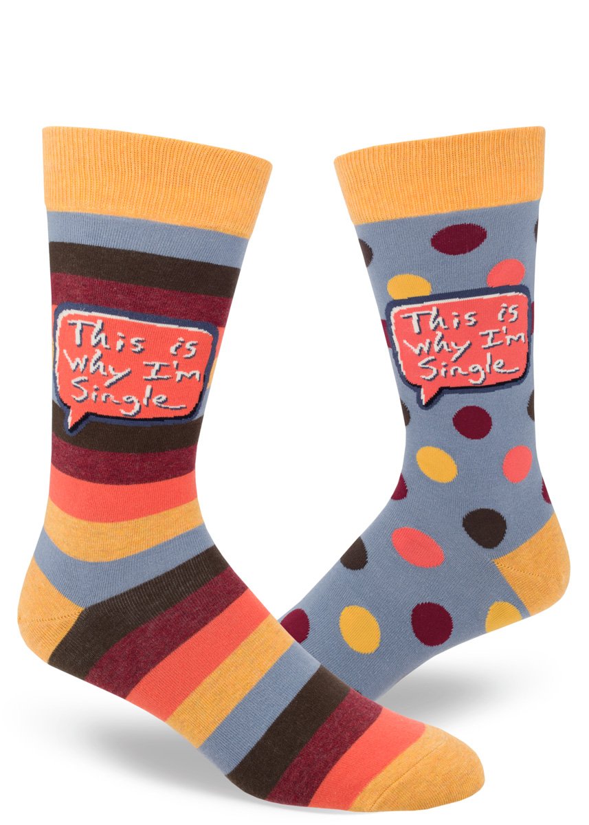 Men's This Is Why I'm Single Crew (Blue Gray)