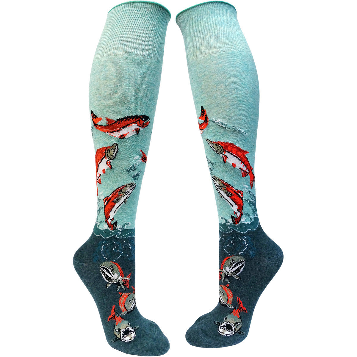 Women's Sockeye Salmon Knee High (Heather Sea)