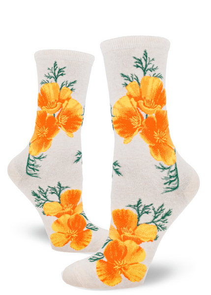 Women's California Poppy Crew (Heather Cream)