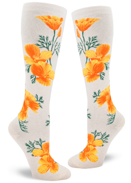 Women's California Poppy Knee High (Heather Cream)