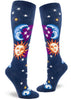 ZZNB-8/25_Women's Celestial Sun & Moon Knee High (Heather Navy)