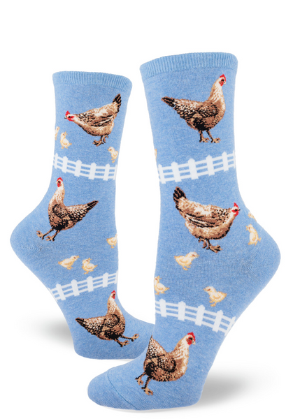 Women's Chicken Crew (Heather Cornflower)