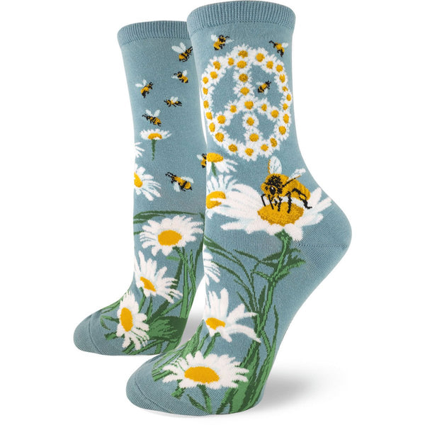 Women's Give Bees A Chance Crew (Slate Blue)