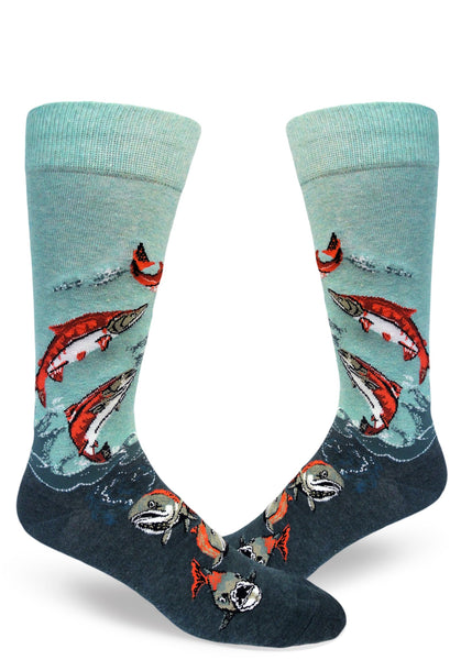 Men's Sockeye Salmon Crew (Heather Sea)