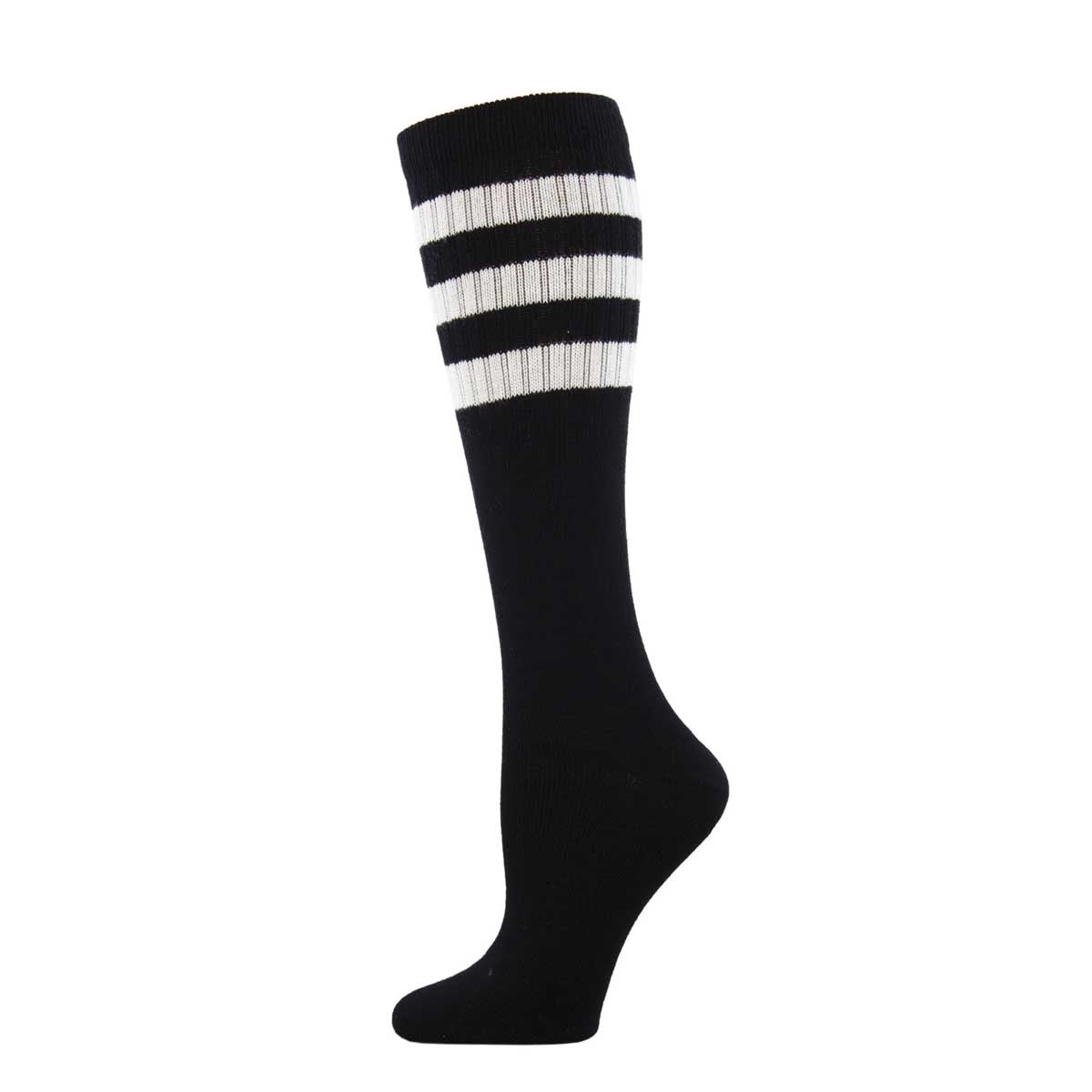 High Roller Stripe Knee High (Black/White)