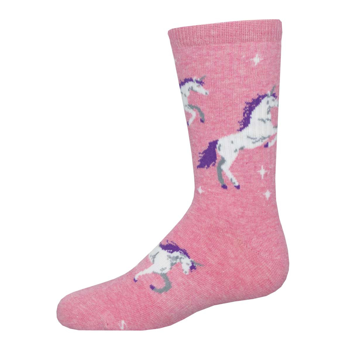 OOS-2/1_Kid's Unicorn Stars Crew (Pink Heather)