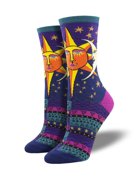 Women's Laurel Burch Sun And Moon Crew (Purple)