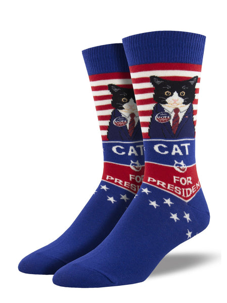 ZZNA_Men's Cat For President Crew (Blue)