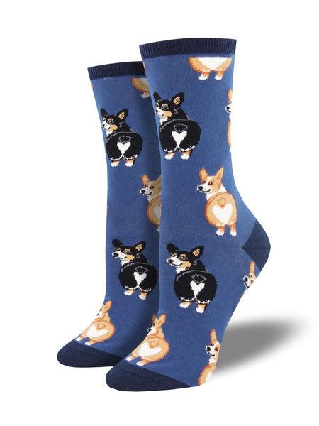 Women's Corgi Butt Crew (Blue)
