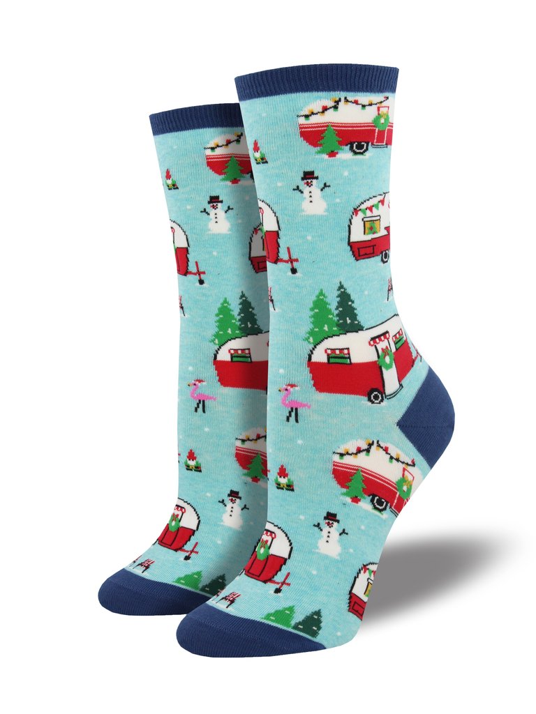 ZZNA-10/24_Women's Christmas Campers Crew (Blue Heather)