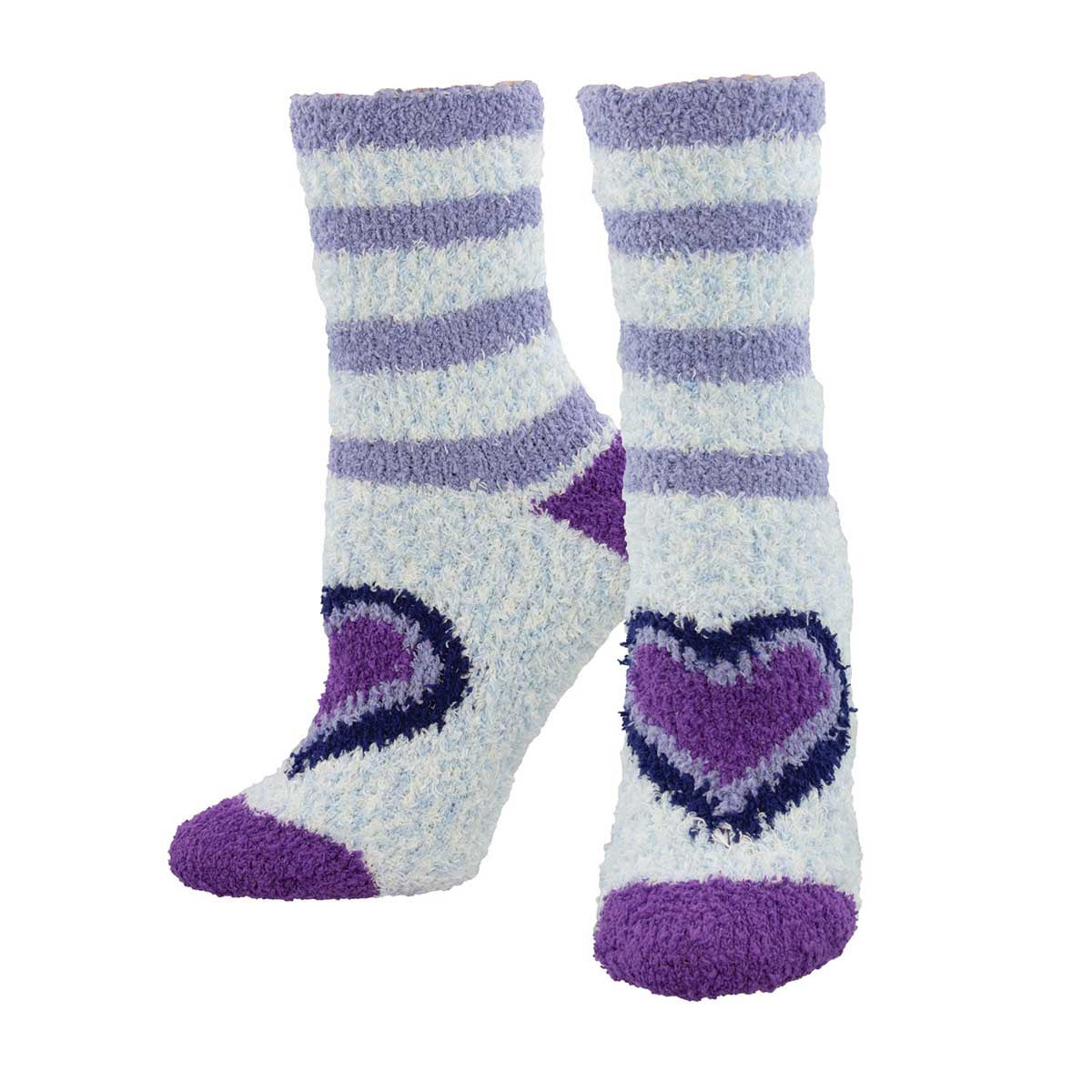 Women's Warm & Cozy Hearts and Soles Crew (Blue)