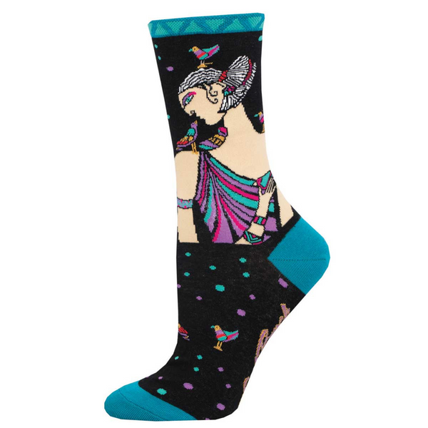 Women's Laurel Burch Alka Crew (Black)