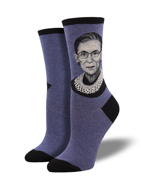 Women's RBG Portrait Crew (Blue Heather)