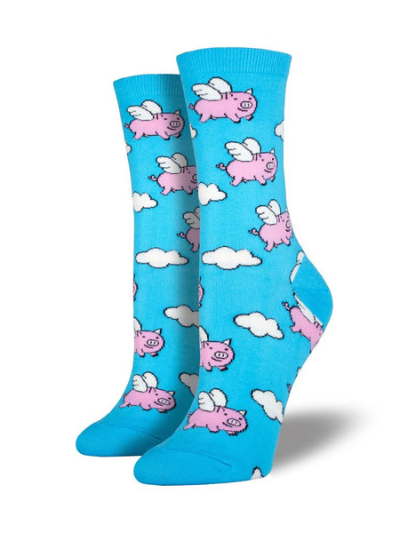 Women's When Pigs Fly Crew (Sky Blue)