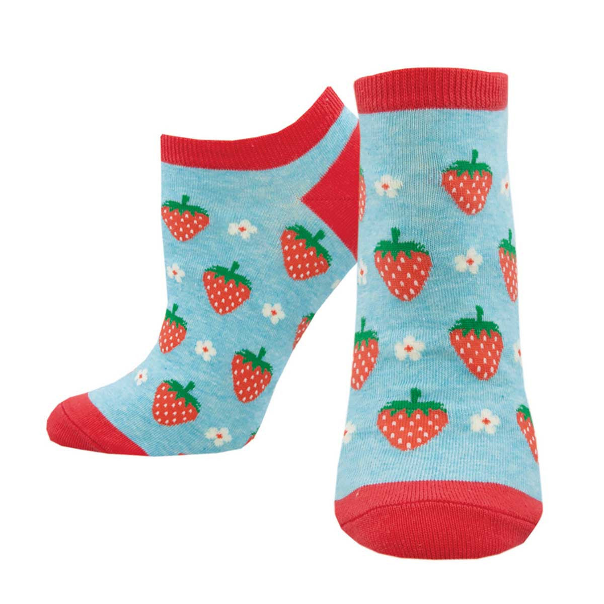 OOS_Women's Strawberry Floral Ankle (Blue Heather)