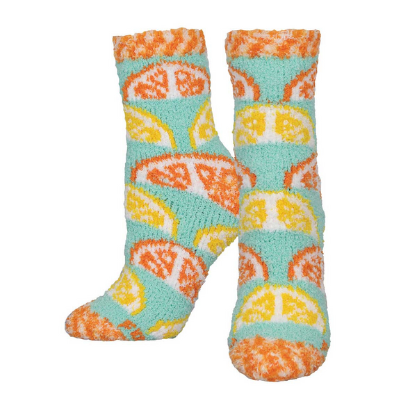 Women's Warm & Cozy Citrus Slices Crew (Mint)