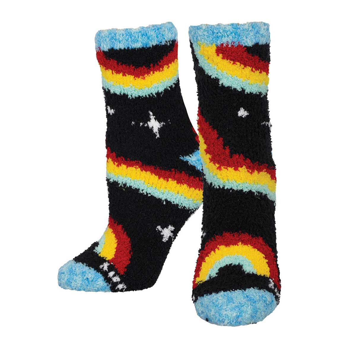 Women's Warm & Cozy Rainbow Crew (Black)