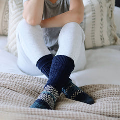 Fusion Slouch Crew Socks - Cerulean